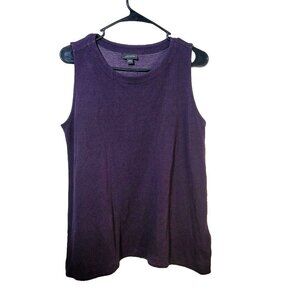 J Jill Wearever Collecton Womens sz L purple sleeveless top knitted stretch